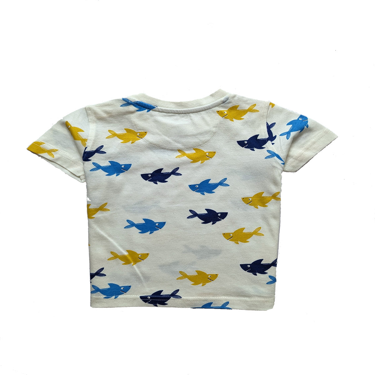 Boys Ocean Playtime Fish Print T-Shirt in Cream - Casual & Comfy