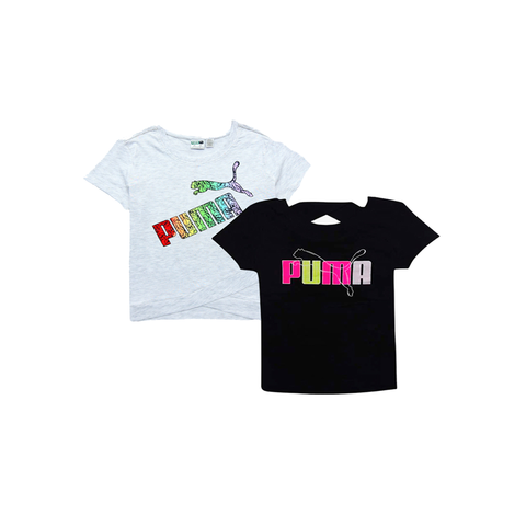 Brand Expo Premium Quality Branded Half Sleeves T-Shirt for Girl's (Pack of 2)