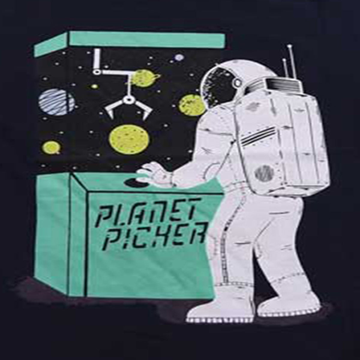 Boys Navy Space-Themed T-Shirt with Astronaut and Planets Graphic