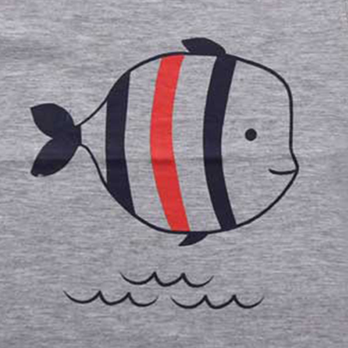 Boys Grey Nautical Fish T-Shirt - Ocean-Inspired Casual Wear