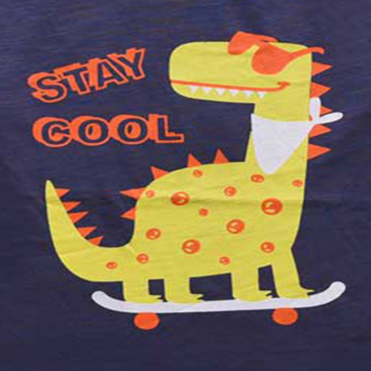 Boys Navy Blue Dinosaur Print 'Stay Cool' Cotton T-Shirt