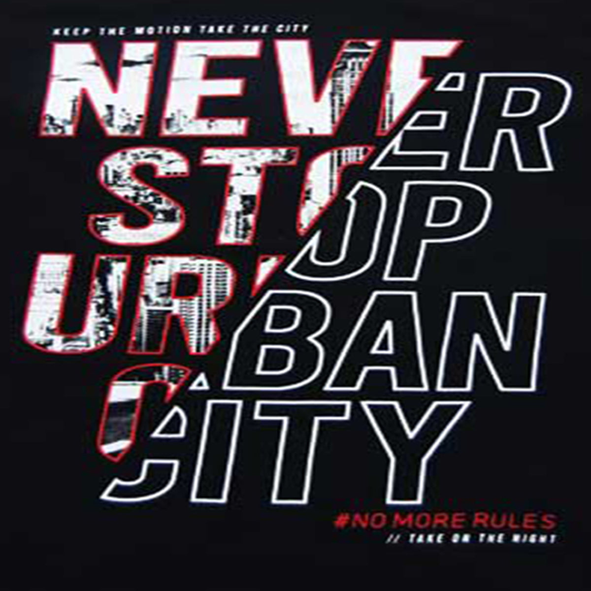 Boys Black Urban City Graphic T-Shirt with Motivational Slogan