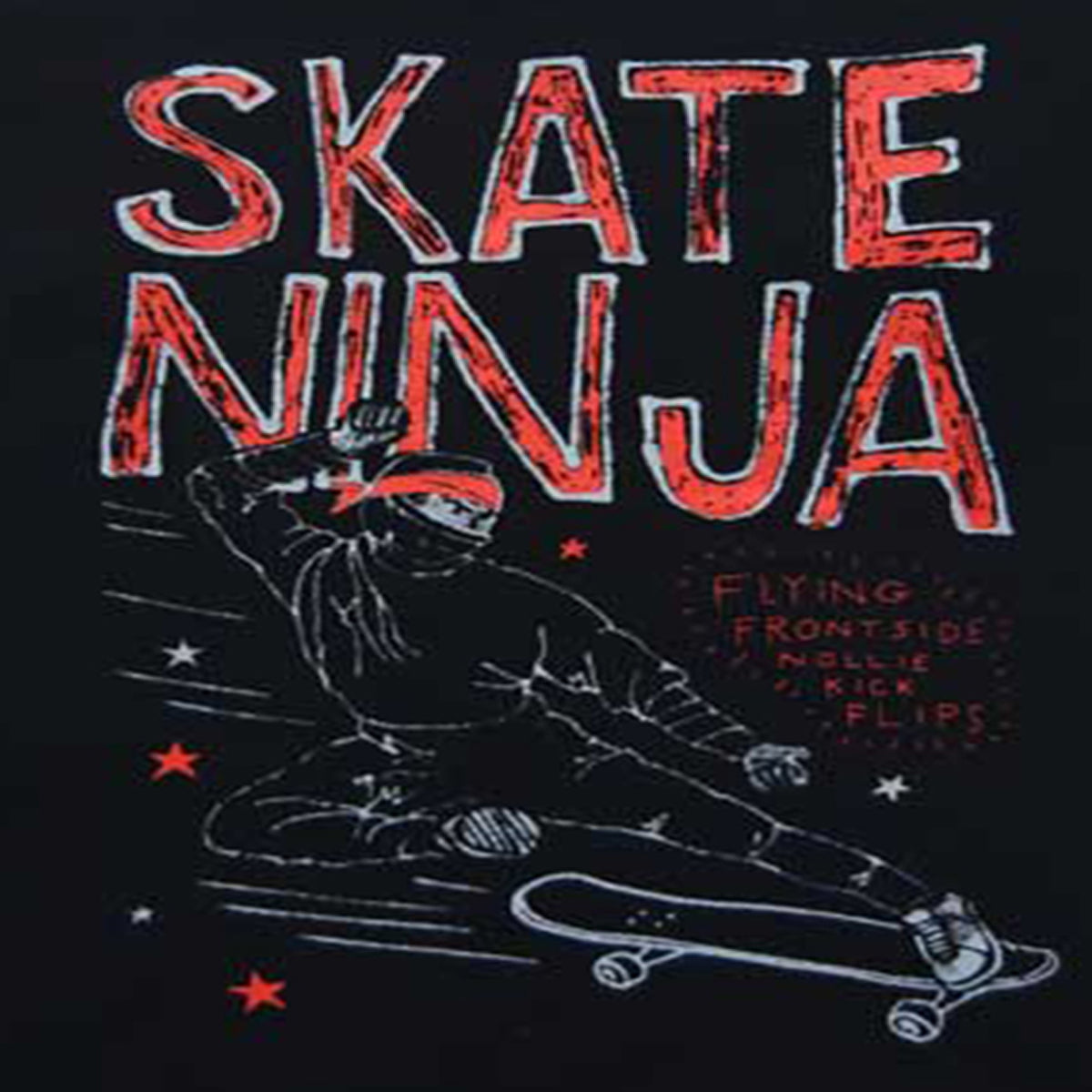 Boys Black T-Shirt with Skate Ninja Graphic - Cool Action Wear