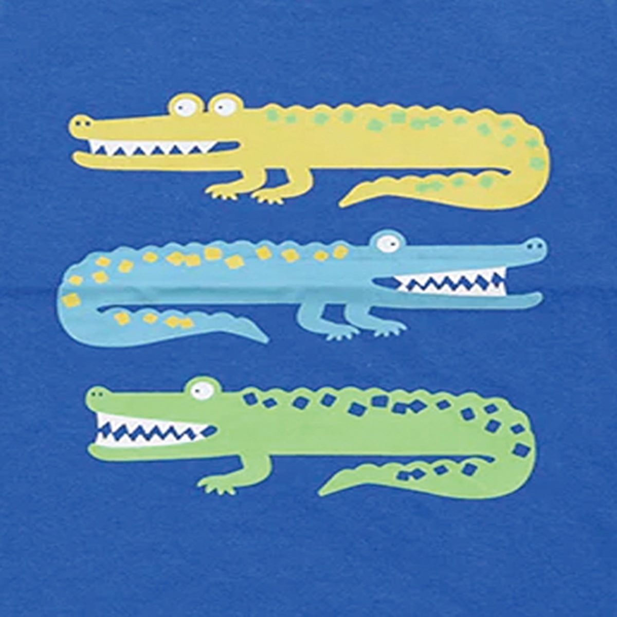 Boys Blue Crocodile Print T-Shirt with Triple Graphic Design
