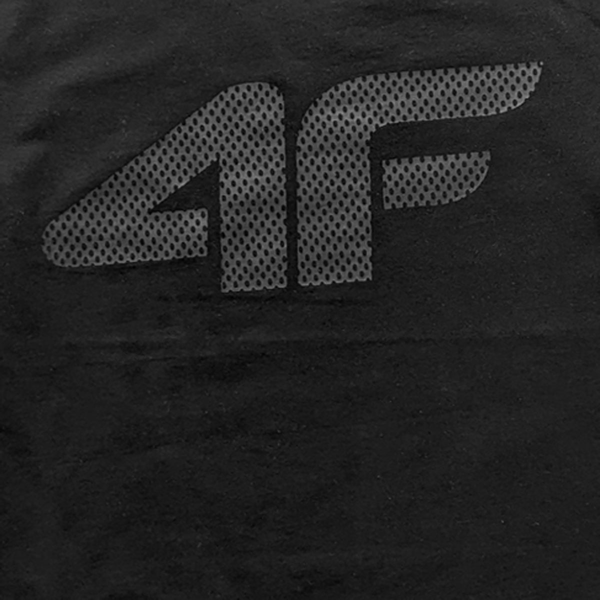 Boys Black Casual T-Shirt with 4F Mesh Logo