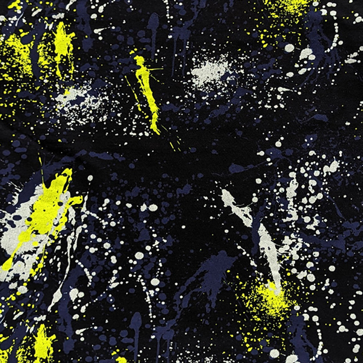 Boys Abstract Splash Paint T-Shirt in Navy and Neon Yellow